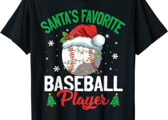 santa39s favorite baseball player christmas pajama t shirt men