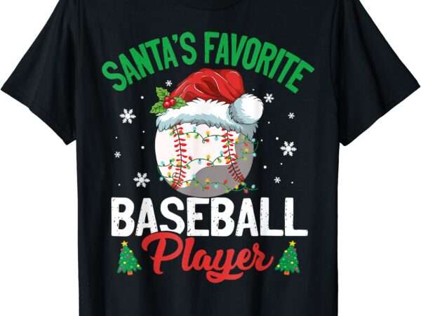 Santa39s favorite baseball player christmas pajama t shirt men