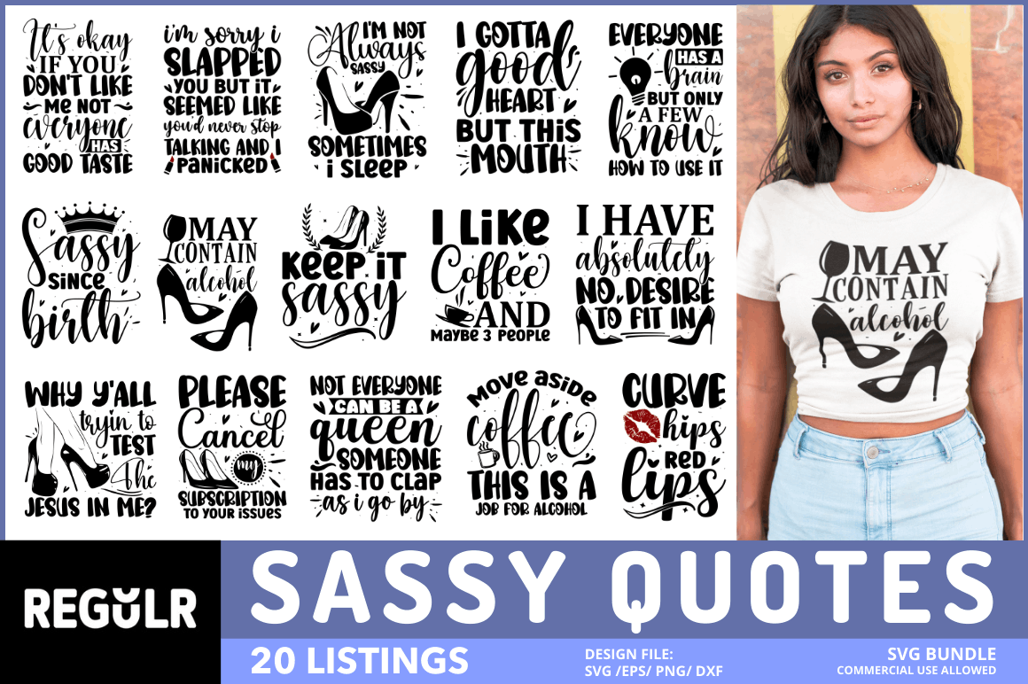 Sassy Quotes Svg Bundle Buy T Shirt Designs