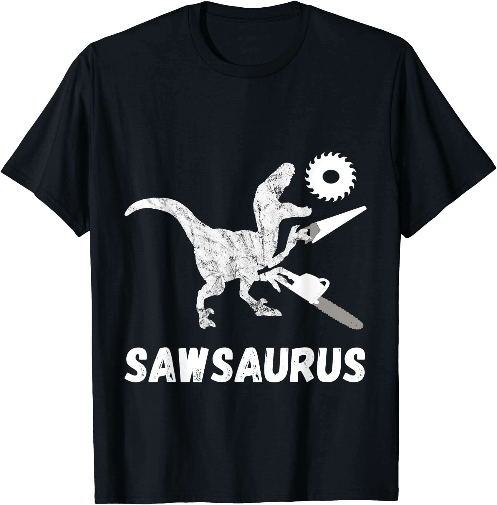 sawsaurus woodworker dinosaurs carpentry trex chainsaw shirt men - Buy ...