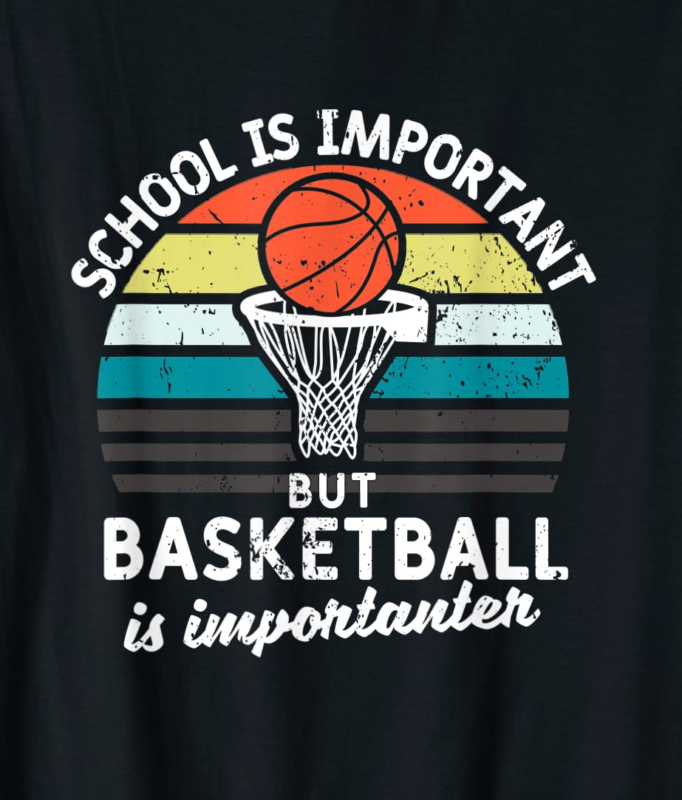 school is important but basketball is importanter youth kids t shirt men
