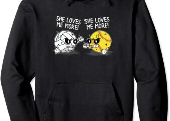 she loves me more volleyball softball sports lover gifts pullover hoodie unisex