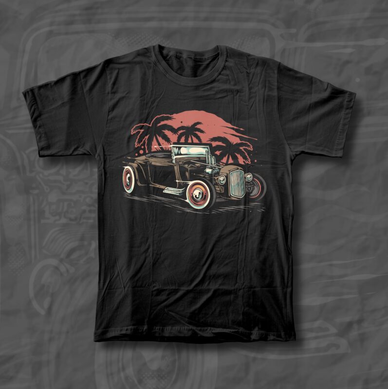 Hotrod vintage t-shirt design