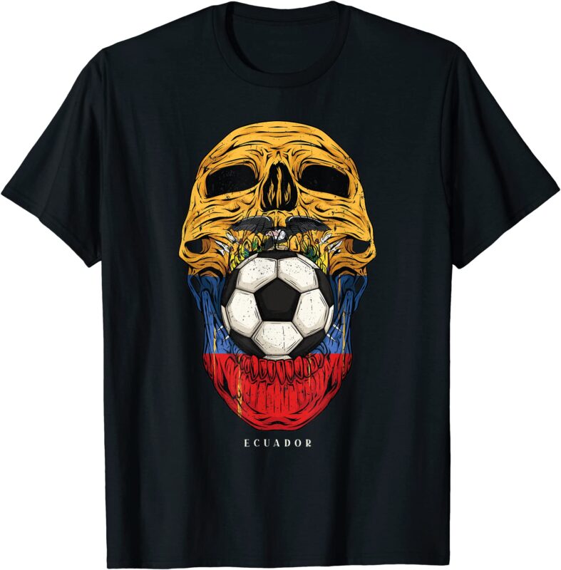 skull ecuador football soccer jersey ecuadorian flag men boy t shirt men
