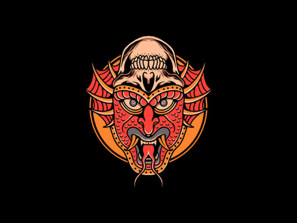 Skull krampus t shirt template vector