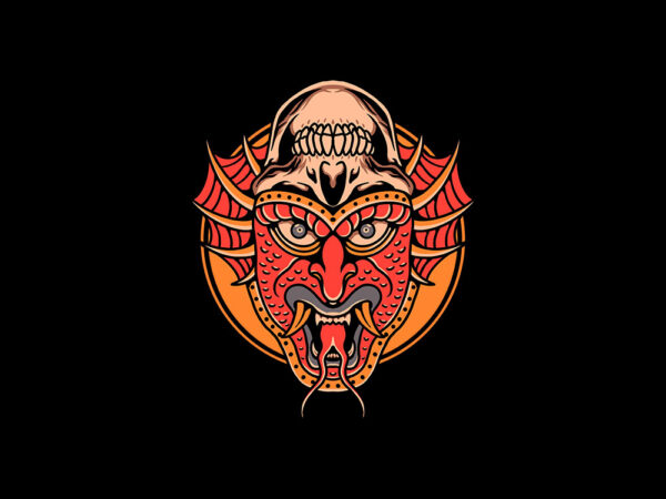 Skull krampus t shirt template vector