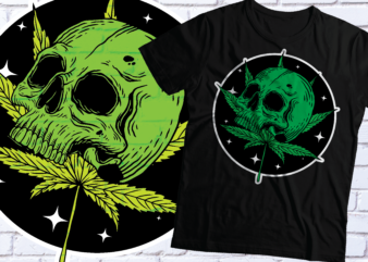 weed t-shirt design skull night neon t-shirts design , Halloween weed design