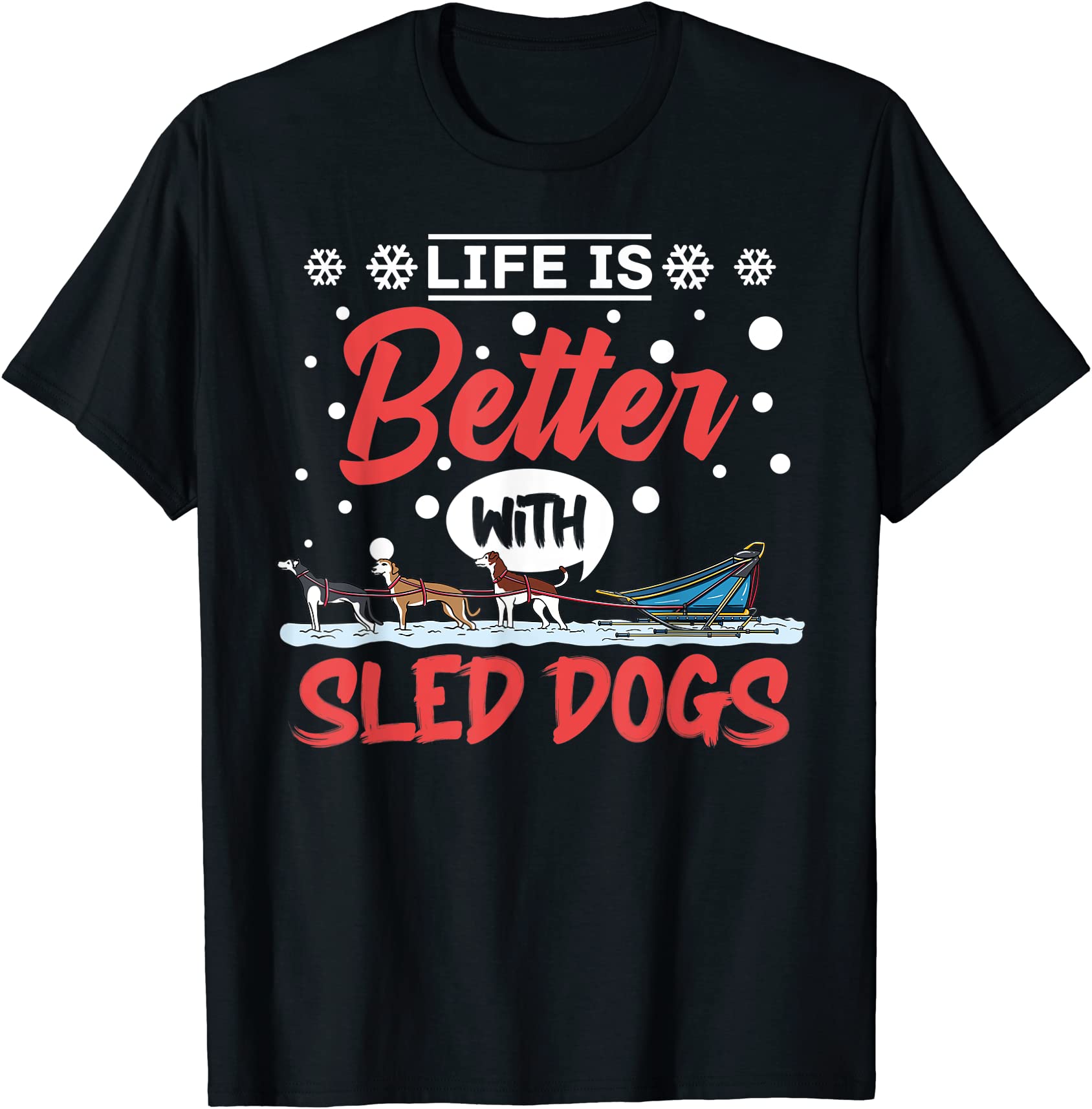 sled dog racing mushing dogs siberian husky alaska t shirt men Buy t