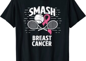 smash breast cancer tennis therapy pink ribbon t shirt men