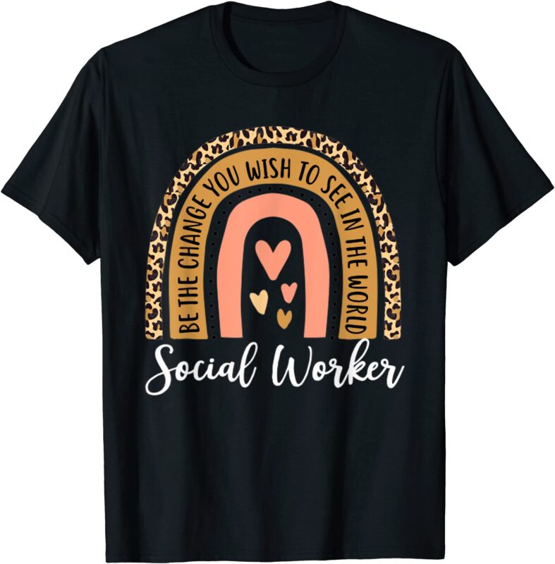 social worker leopard rainbow funny work love t shirt men - Buy t-shirt ...