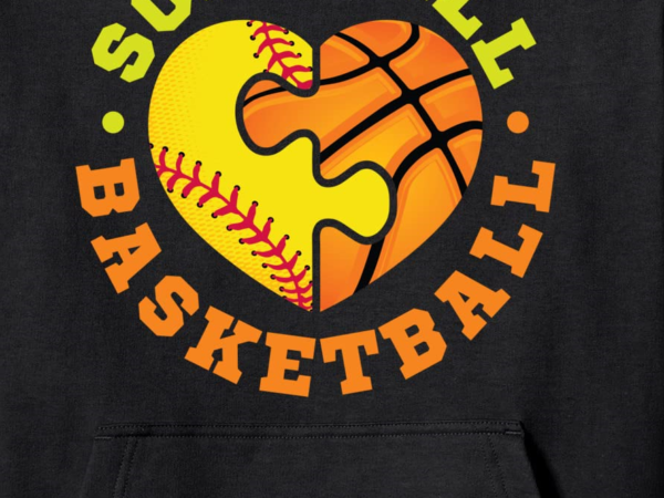 Softball basketball pullover hoodie unisex t shirt template vector