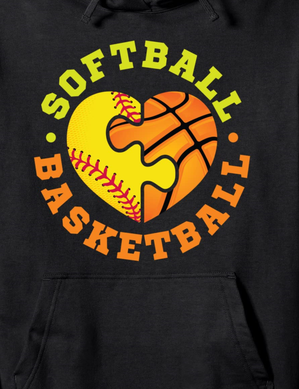 softball basketball pullover hoodie unisex