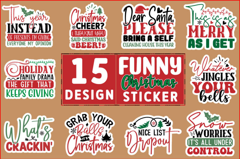 Funny Christmas Sticker Bundle