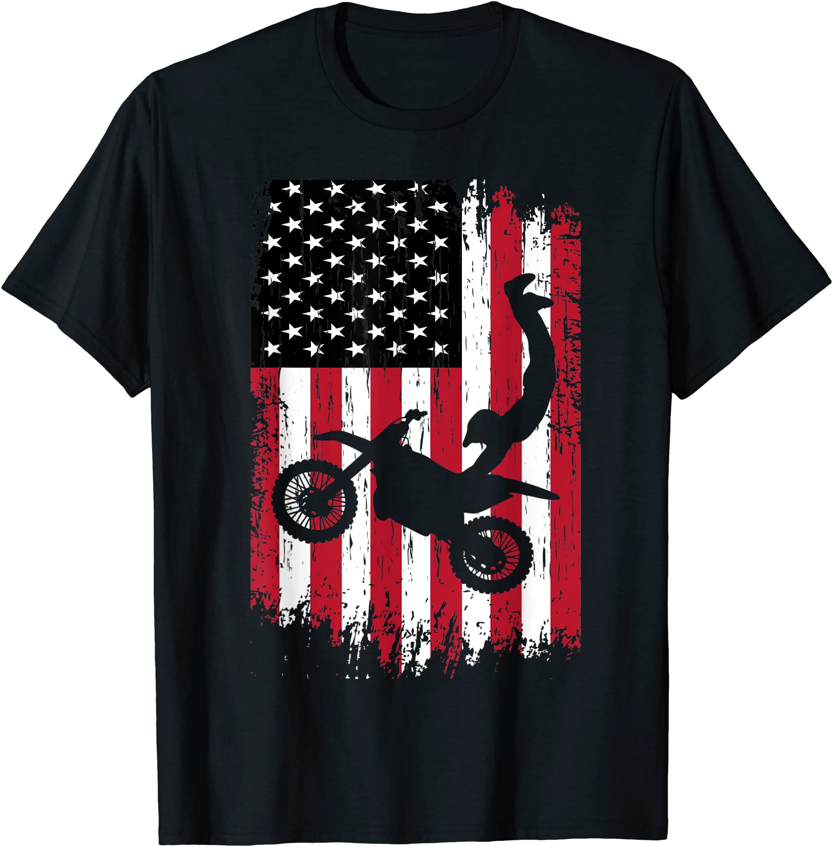 supercross freestyle motocross american flag motorcycle t shirt men ...