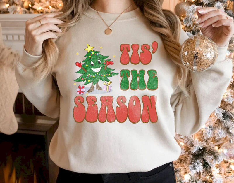 Cute Christmas Comfort Colors png, Tis The Season Christmas png, Vintage Santa Christmas png, Retro Holiday png, Ugly Sweater png