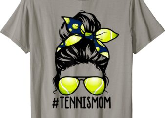 tennis ball mom tennis player bandana mom messy bun hair t shirt men