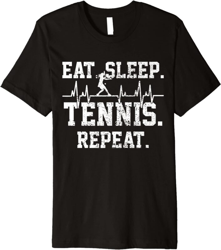tennis player vintage heartbeat premium t shirt men