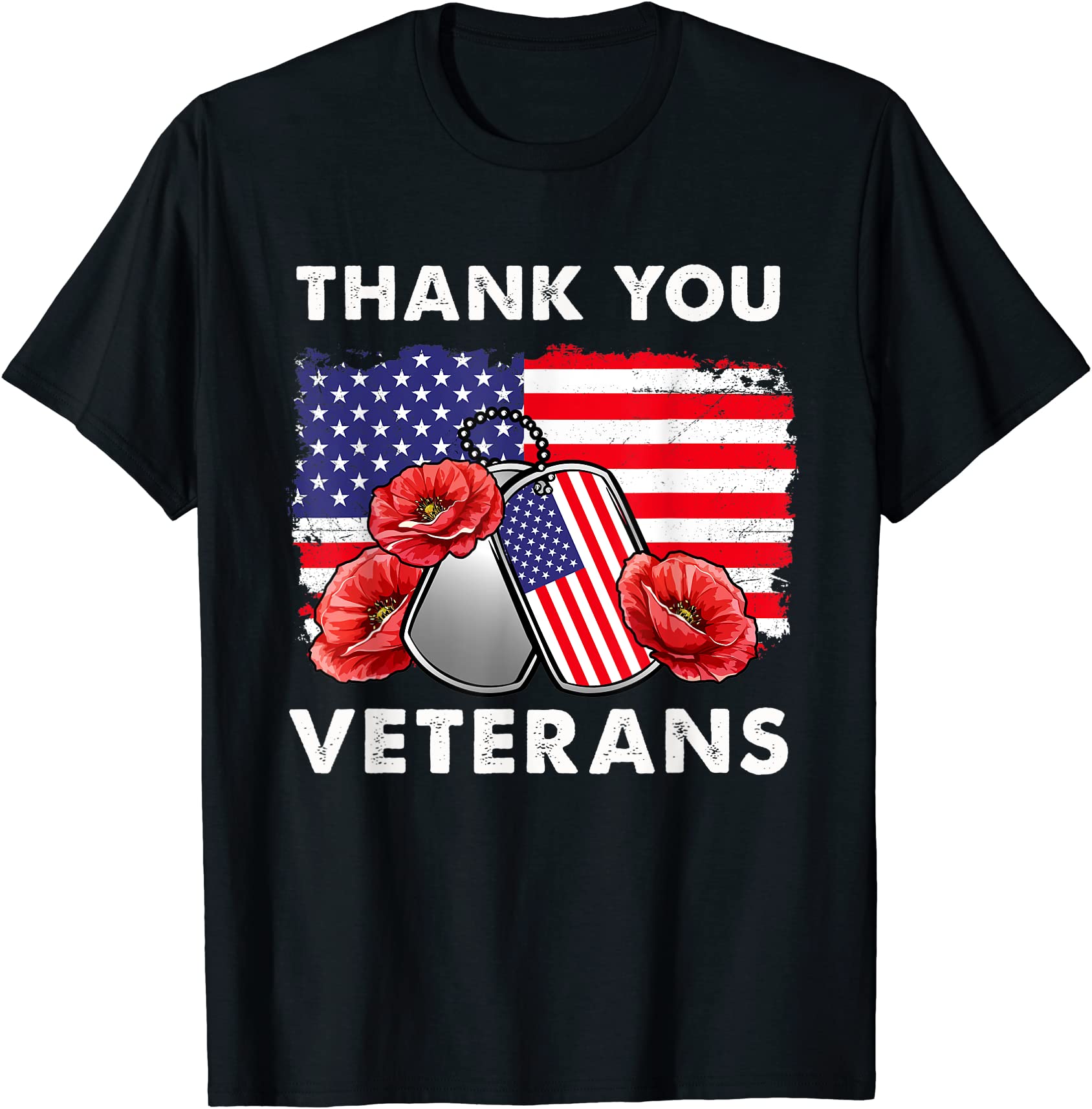 thank you veterans combat boots poppy flower veteran day t shirt men ...