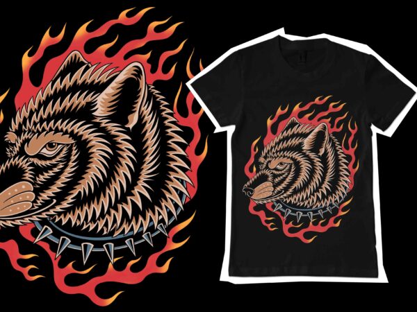 The wolf illustration for t-shirt