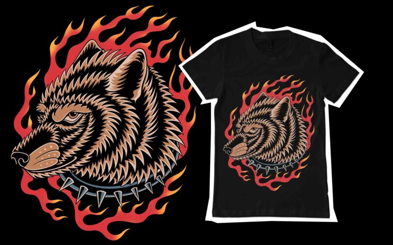 The wolf illustration for t-shirt