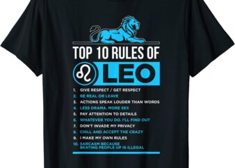 top 10 rules leo zodiac sign facts traits horoscope funny t shirt men