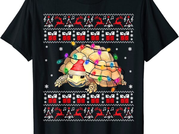 Turtle ugly christmas sweater xmas lights family matching t shirt men