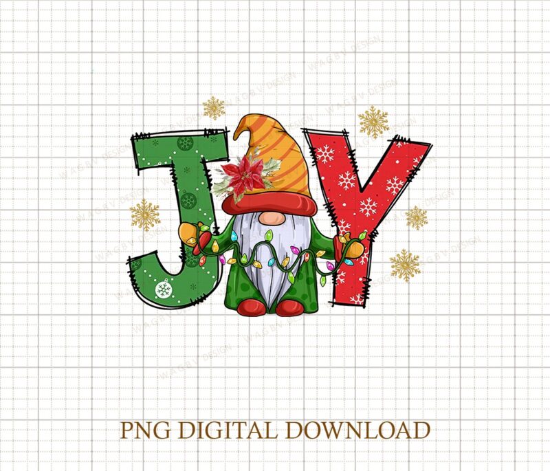 Joy Christmas Gnome Sublimation, Cute Winter Png, Christmas Png, Christmas Party Png, Christmas Png File, Gnome Coffee Design