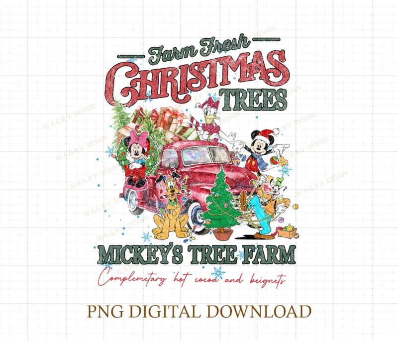 Tree Farm Mouse & Friends Christmas Png, Merry Christmas Png, Christmas Vibes Png, Family Christmas Png, Family Vacation Christmas,Xmas Png