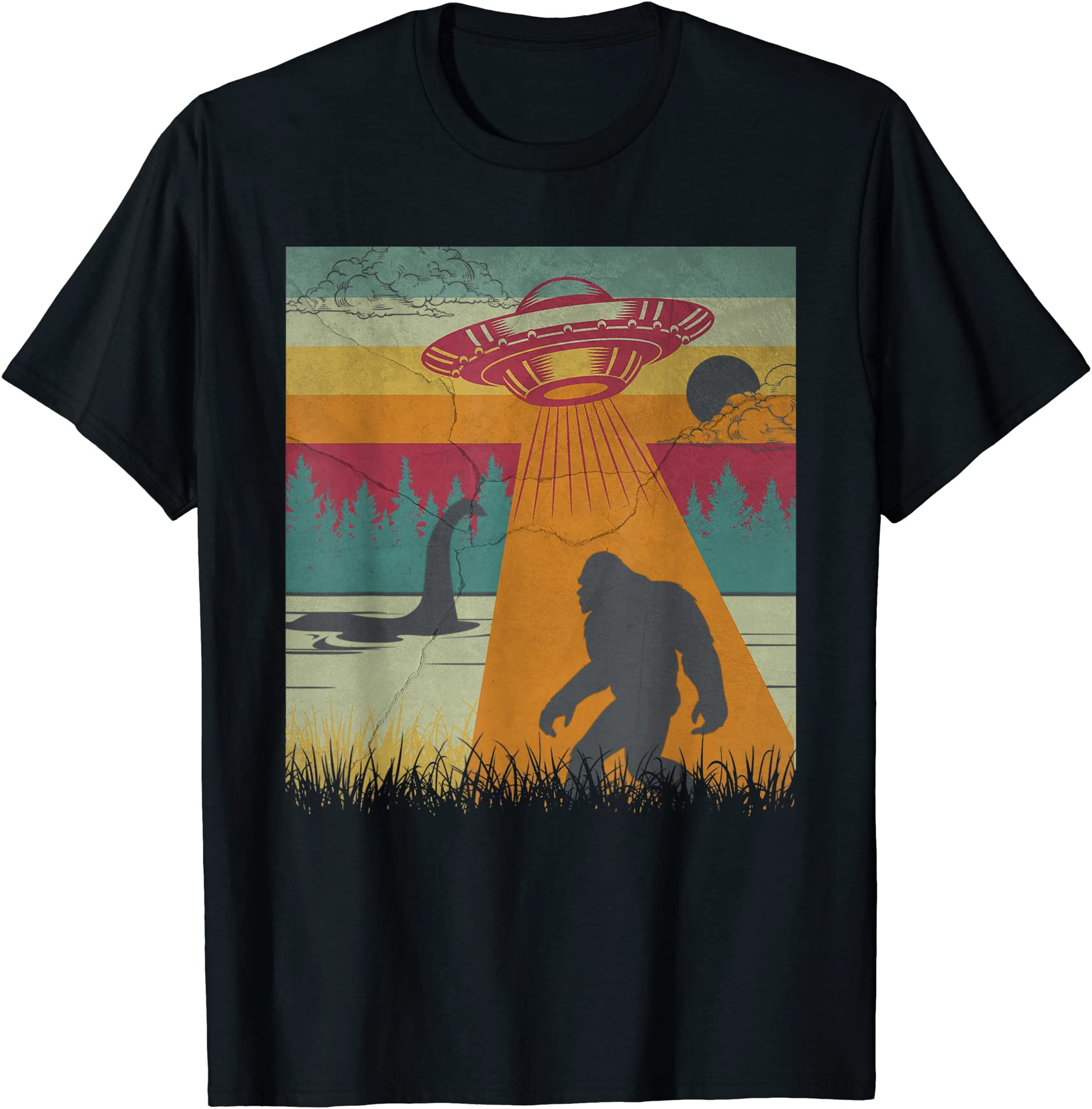 vintage bigfoot and alien t shirt men - Buy t-shirt designs