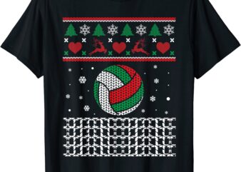 volleyball christmas ugly sweater for volleyball player t shirt men