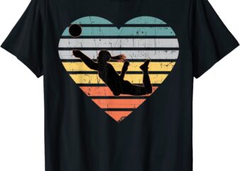 volleyball gifts for teen girls retro vintage heart tshirt men