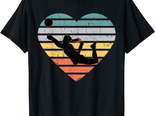 Volleyball gifts for teen girls retro vintage heart tshirt men
