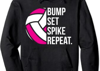 volleyball hoodie hooded sweatshirt bump set spike repeat unisex