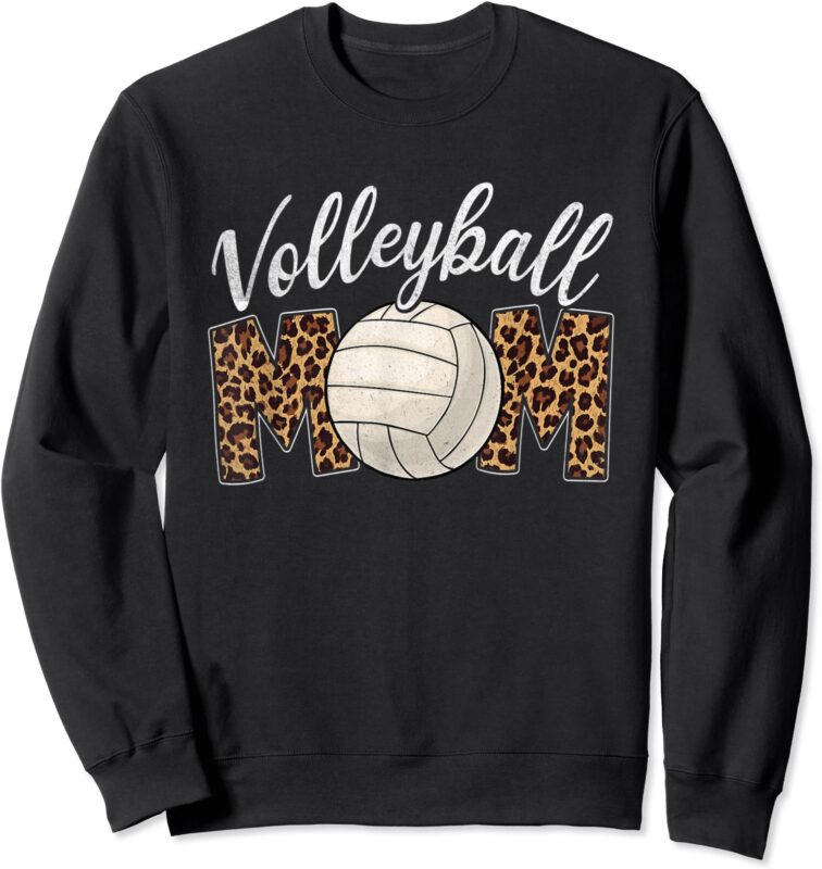 volleyball mom leopard funny sport ball mom mother39s day sweatshirt unisex