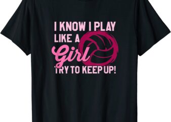 volleyball t shirt play like a girl cute gift for teens men