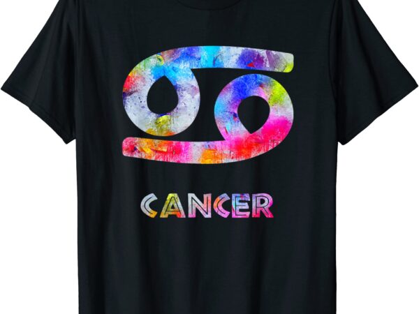 Watercolor art cancer zodiac sign symbol sideways 69 t shirt men