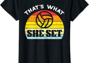 what she set volleyball sunset retro setter girls women t shirt women