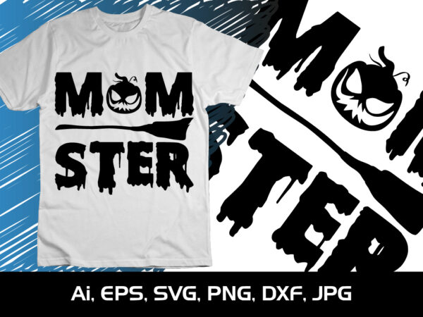 Mom ster halloween pumpmkin scary halloween mom mommy t shirt designs for sale