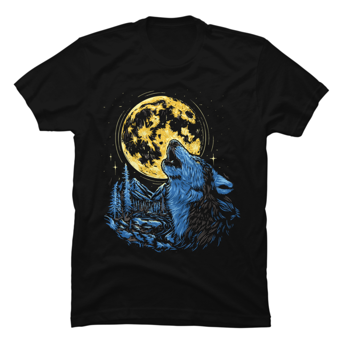 wolf and moon,wolf and moon tshirt,wolfn tshirt - Buy t-shirt designs