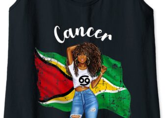 womens afro cancer queen from guyana zodiac birthday june july tank top women t shirt design for sale