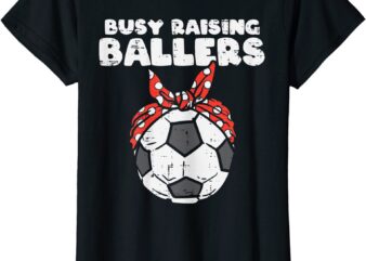 womens busy raising ballers soccer polka bandana mom football women t shirt women