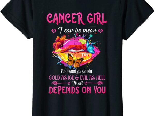 Womens cancer girl lips june july queen birthday zodiac astrology t shirt women
