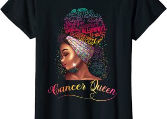 womens cancer queen afro women june july zodiac melanin birthday t shirt women