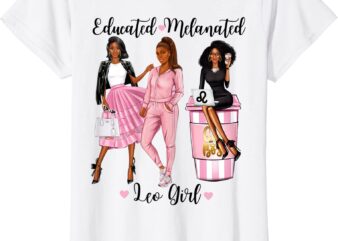 womens educated melanated leo girl black womens zodiac t shirt women