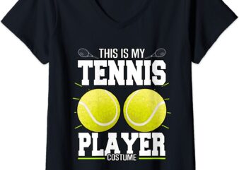 womens funny this is my tennis player costume singles double fans v neck t shirt women