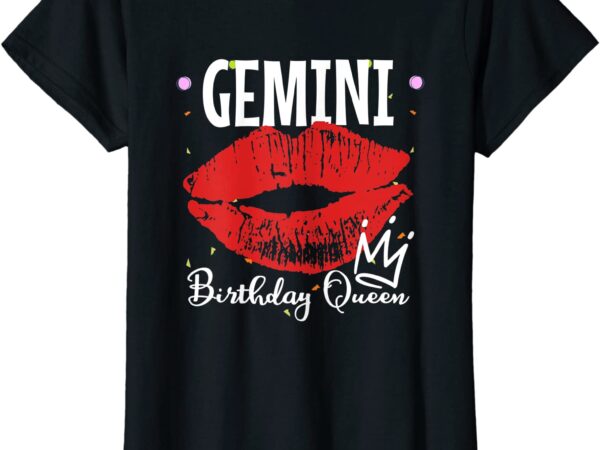 Womens gemini birthday queen t shirt women