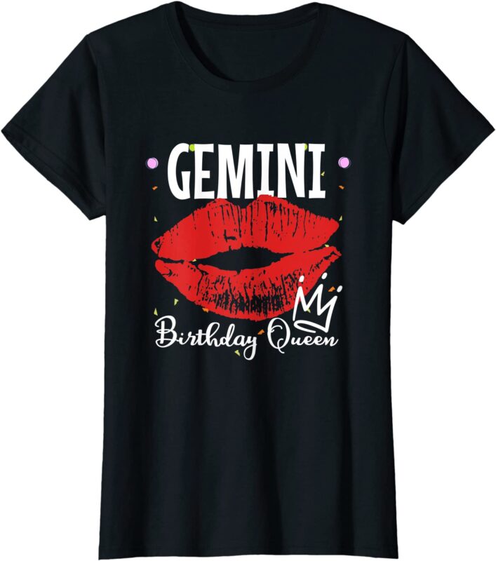 womens gemini birthday queen t shirt women