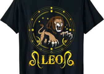 zodiac sign symbol horoscope lion leo t shirt men