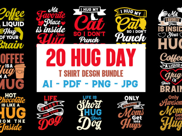 Hug day t shirt designs bundle