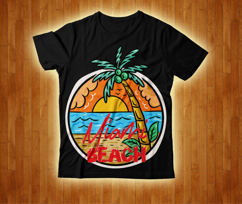Miami Beach T-shirt Design,Family Cruish Caribbean 2023 T-shirt Design, Designs bundle, summer designs for dark material, summer, tropic, funny summer design svg eps, png files for cutting machines and print